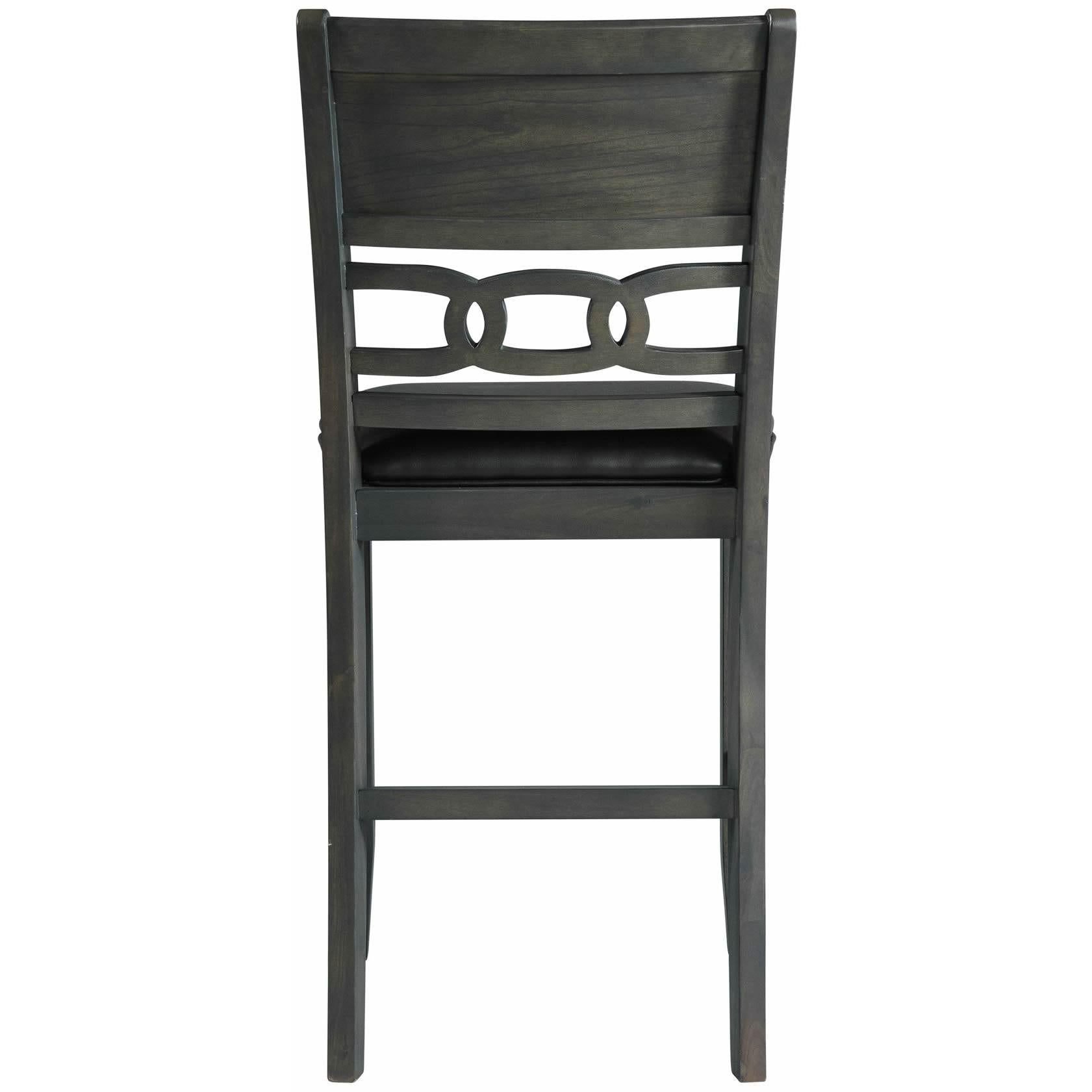  Elements International Amherst Counter Side Chair W/PU Cushion Grey Finish IMAGE 4