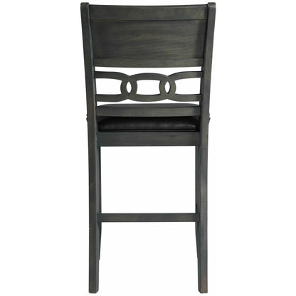  Elements International Amherst Counter Side Chair W/PU Cushion Grey Finish IMAGE 4