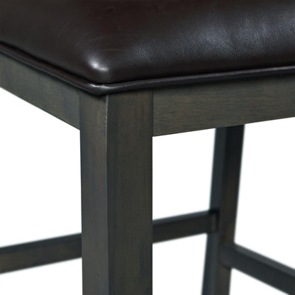  Elements International Amherst Counter Side Chair W/PU Cushion Grey Finish IMAGE 7