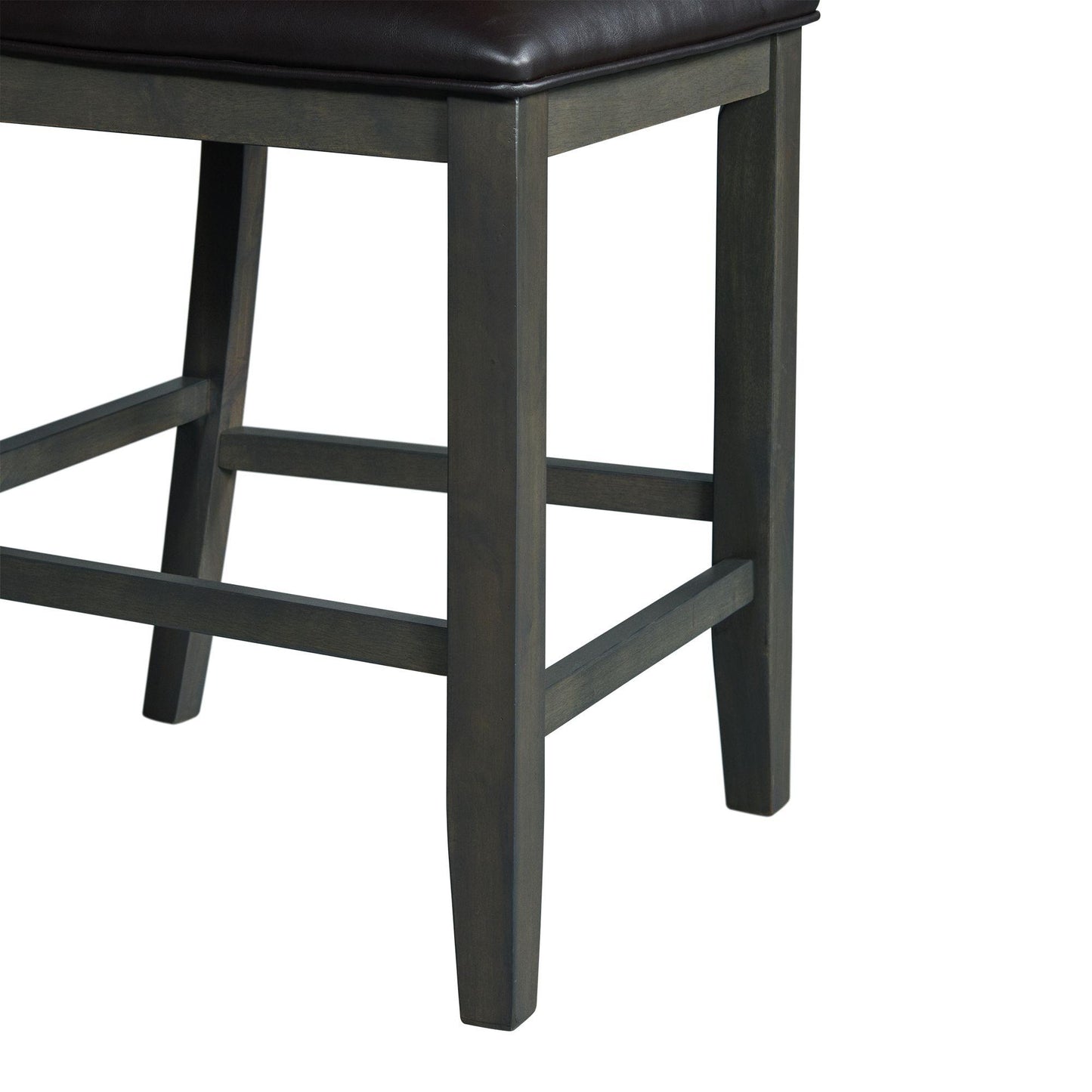  Elements International Amherst Counter Side Chair W/PU Cushion Grey Finish IMAGE 8