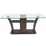 Elements International Dapper Dining Table with Glass Top and Pedestal Base DPR500DTB IMAGE 2