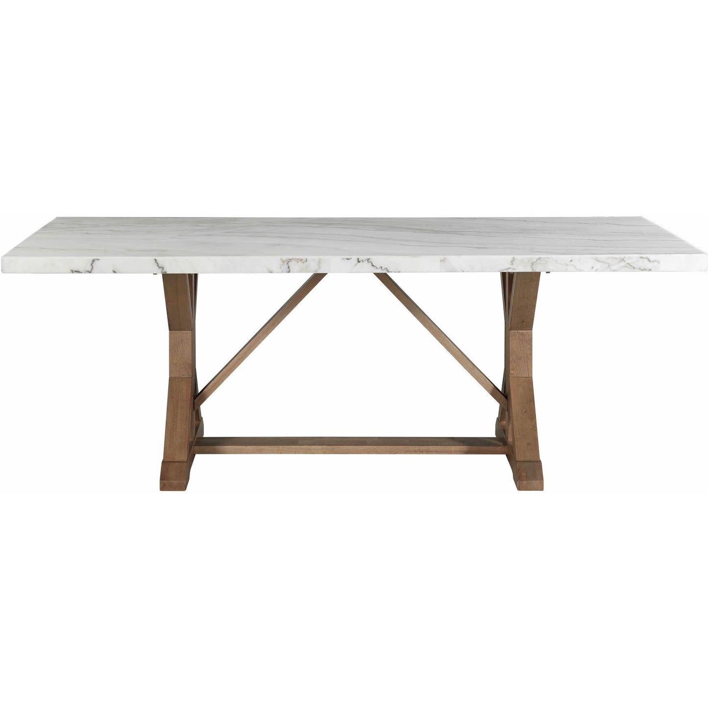 Elements International Lakeview Dining Table with Marble Top and Trestle Base CDLW100DTTB IMAGE 2