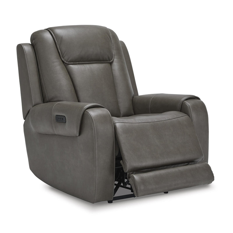 Signature Design by Ashley Card Player Power Leather Look Recliner 1180813 IMAGE 2
