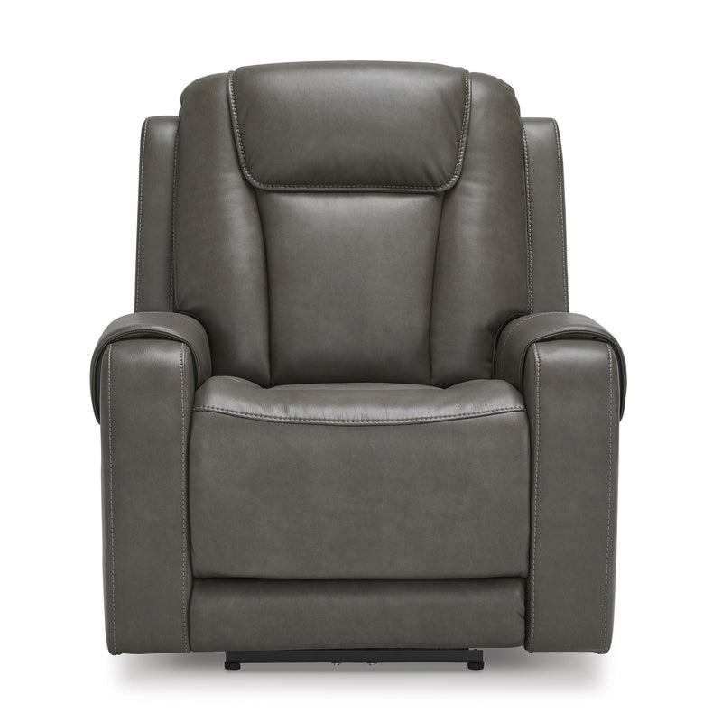 Signature Design by Ashley Card Player Power Leather Look Recliner 1180813 IMAGE 3