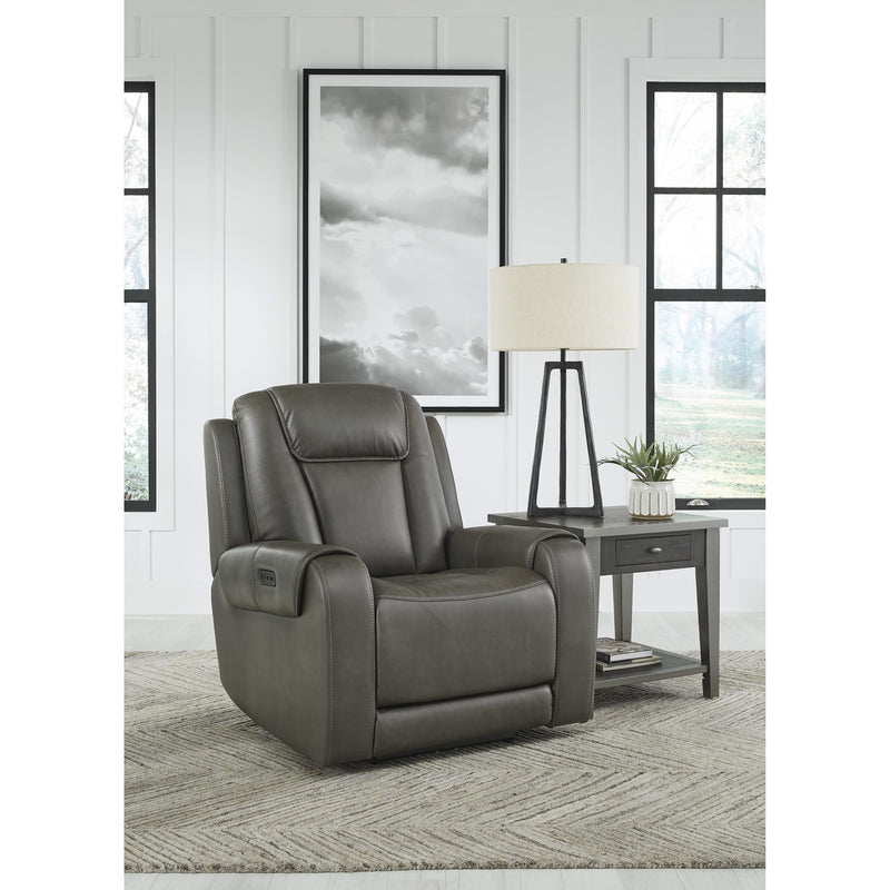 Signature Design by Ashley Card Player Power Leather Look Recliner 1180813 IMAGE 6