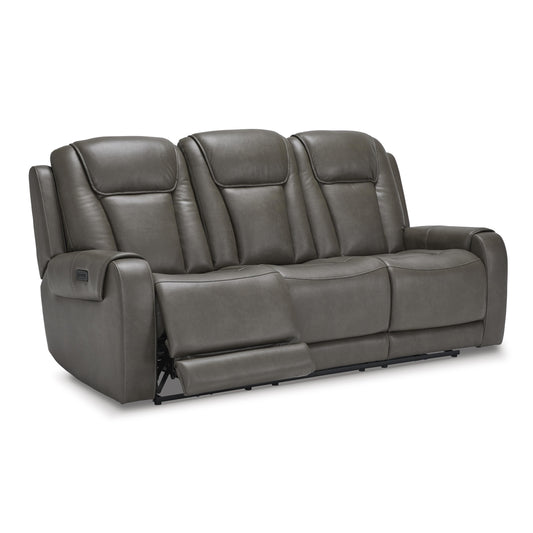 Signature Design by Ashley Card Player Power Reclining Leather Look Sofa 1180815 IMAGE 1