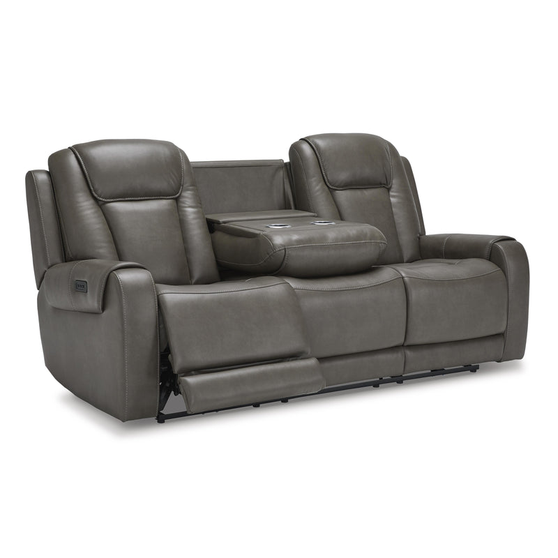 Signature Design by Ashley Card Player Power Reclining Leather Look Sofa 1180815 IMAGE 2