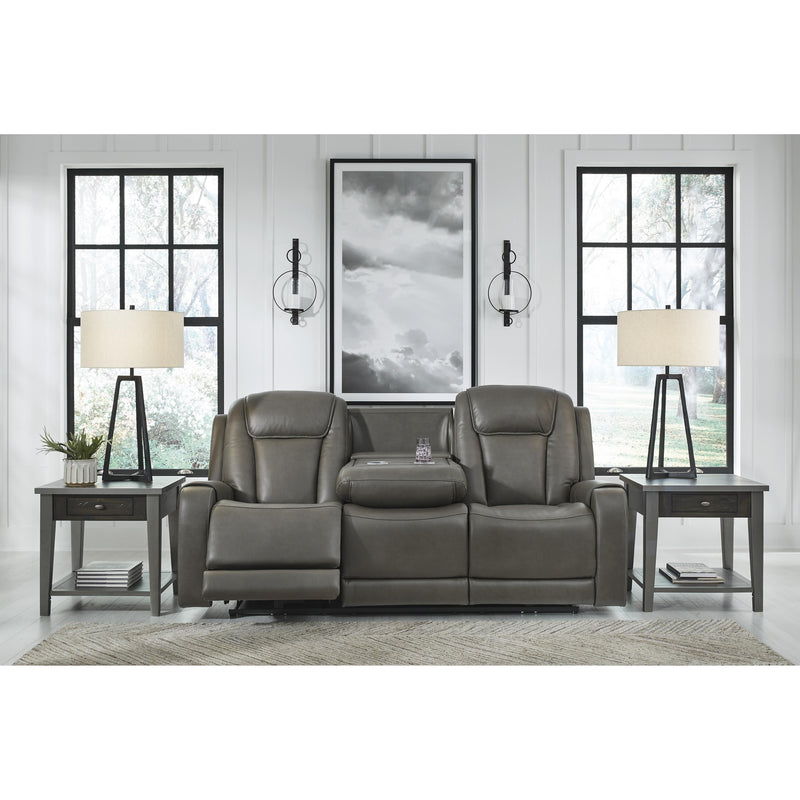 Signature Design by Ashley Card Player Power Reclining Leather Look Sofa 1180815 IMAGE 8
