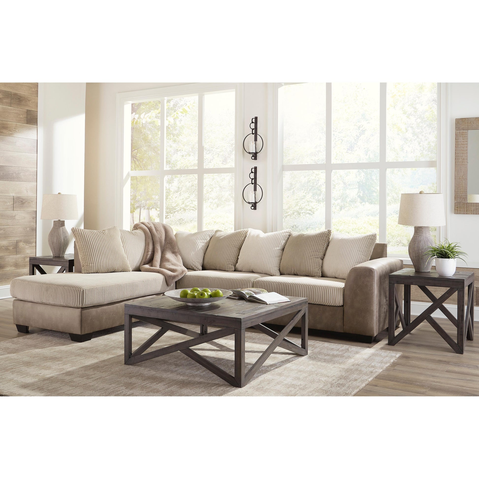 Signature Design by Ashley Keskin Fabric and Leather Look 2 pc Sectional 1840316/1840367 IMAGE 4