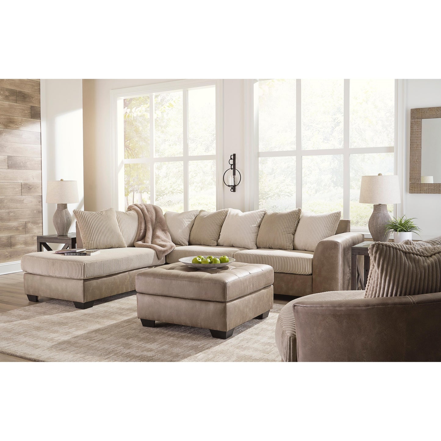 Signature Design by Ashley Keskin Fabric and Leather Look 2 pc Sectional 1840316/1840367 IMAGE 5