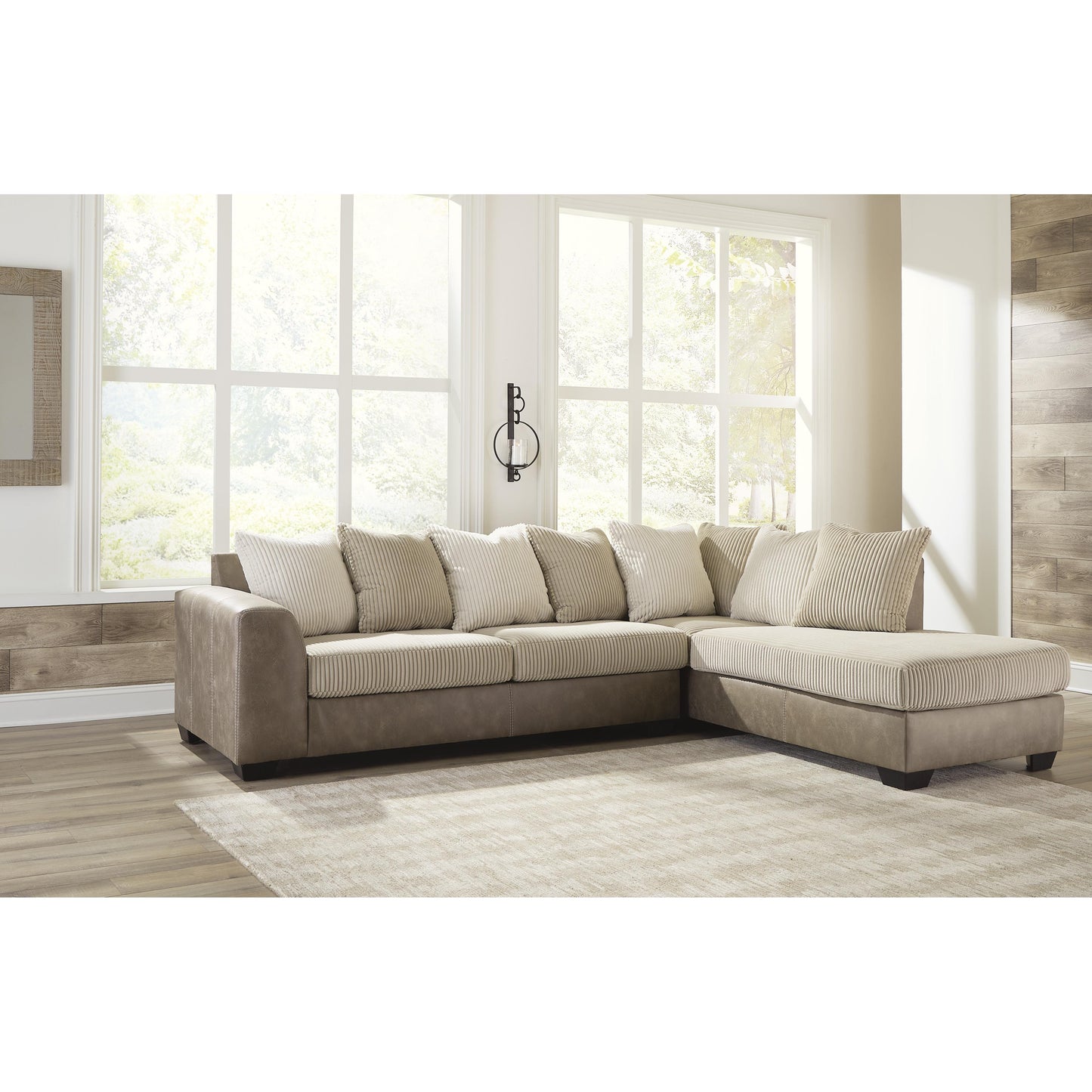 Signature Design by Ashley Keskin Fabric and Leather Look 2 pc Sectional 1840366/1840317 IMAGE 3