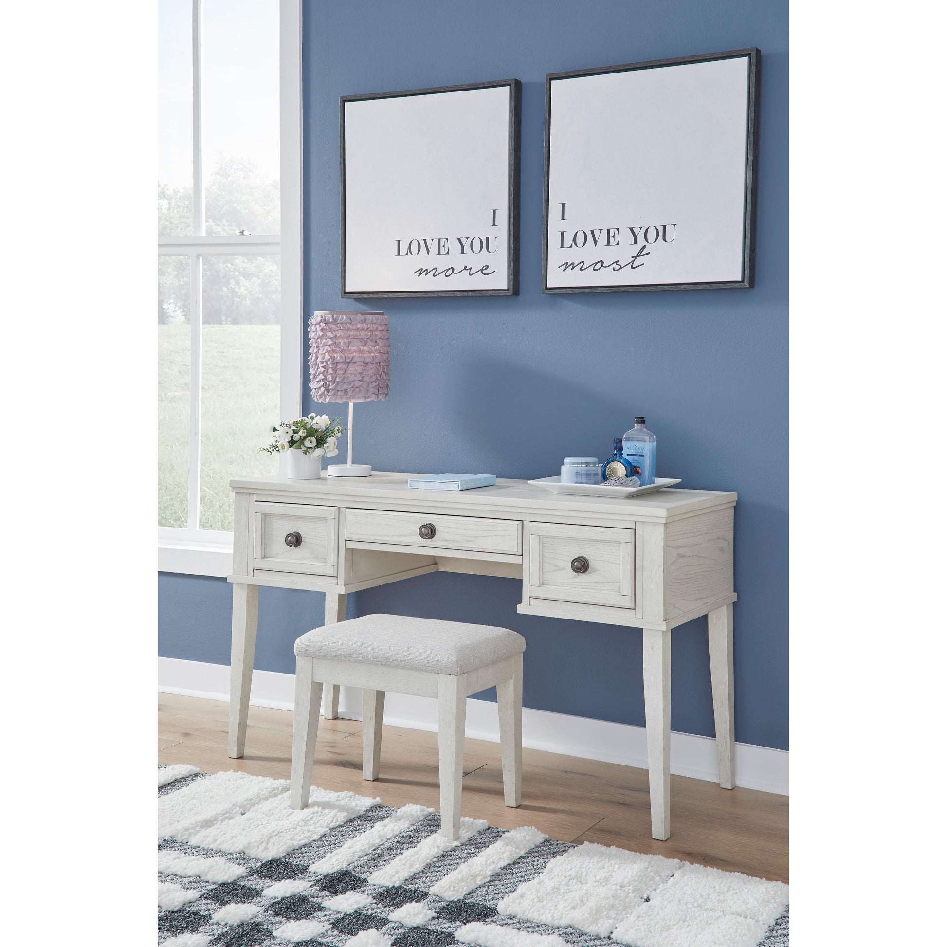 Signature Design by Ashley Robbinsdale B742-22 Vanity/Upholstered Stool IMAGE 1