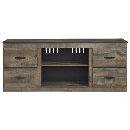 Signature Design by Ashley Trinell EW0446-268 Large TV Stand with Fireplace Option | American Furniture of Slidell