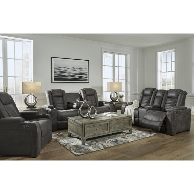 Signature Design by Ashley Soundcheck Power Reclining Leather Look Sofa 3060615 IMAGE 18