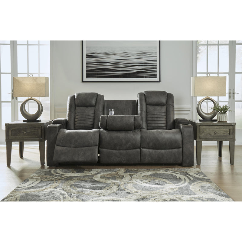 Signature Design by Ashley Soundcheck Power Reclining Leather Look Sofa 3060615 IMAGE 8
