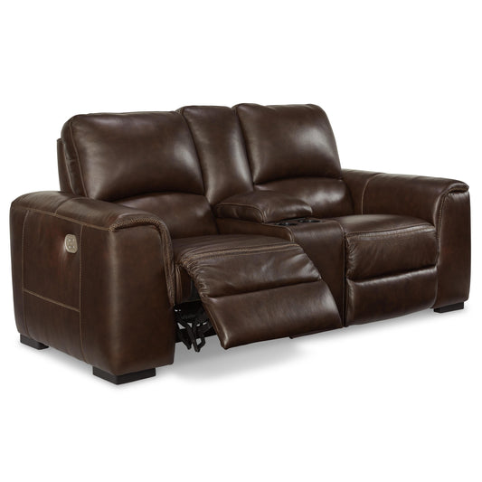 Signature Design by Ashley Alessandro U2550218 Power Reclining Loveseat with Console and Adjustable Headrest | American Furniture of Slidell