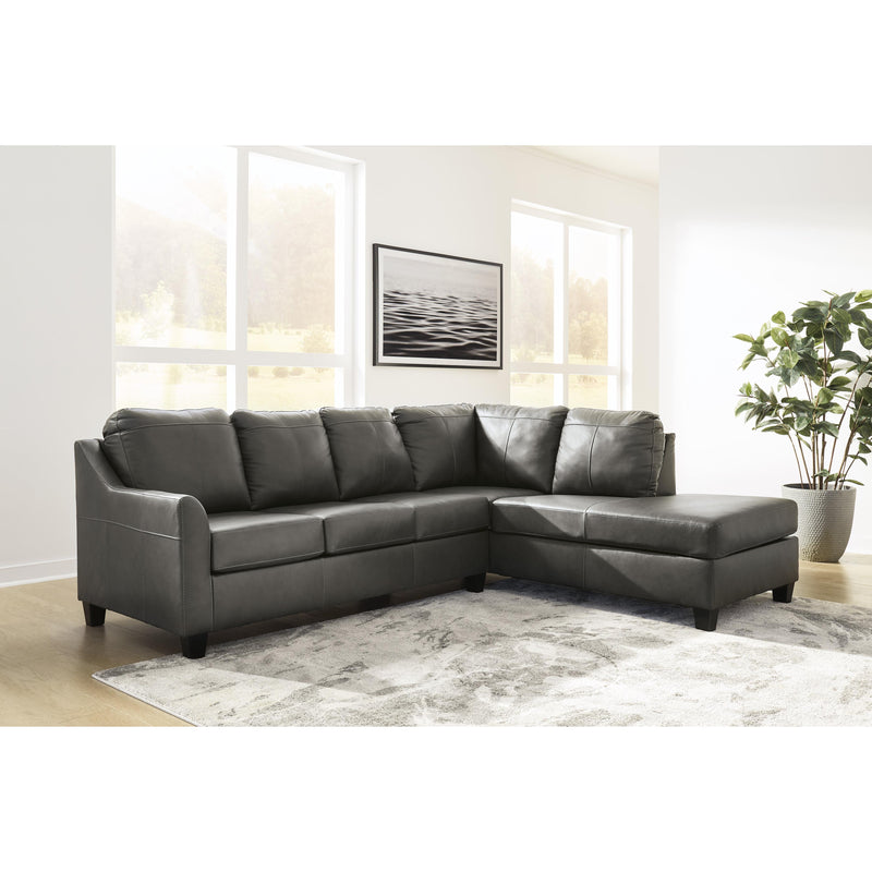 Signature Design by Ashley Valderno Leather 2 pc Sectional 4780466/4780417 IMAGE 3