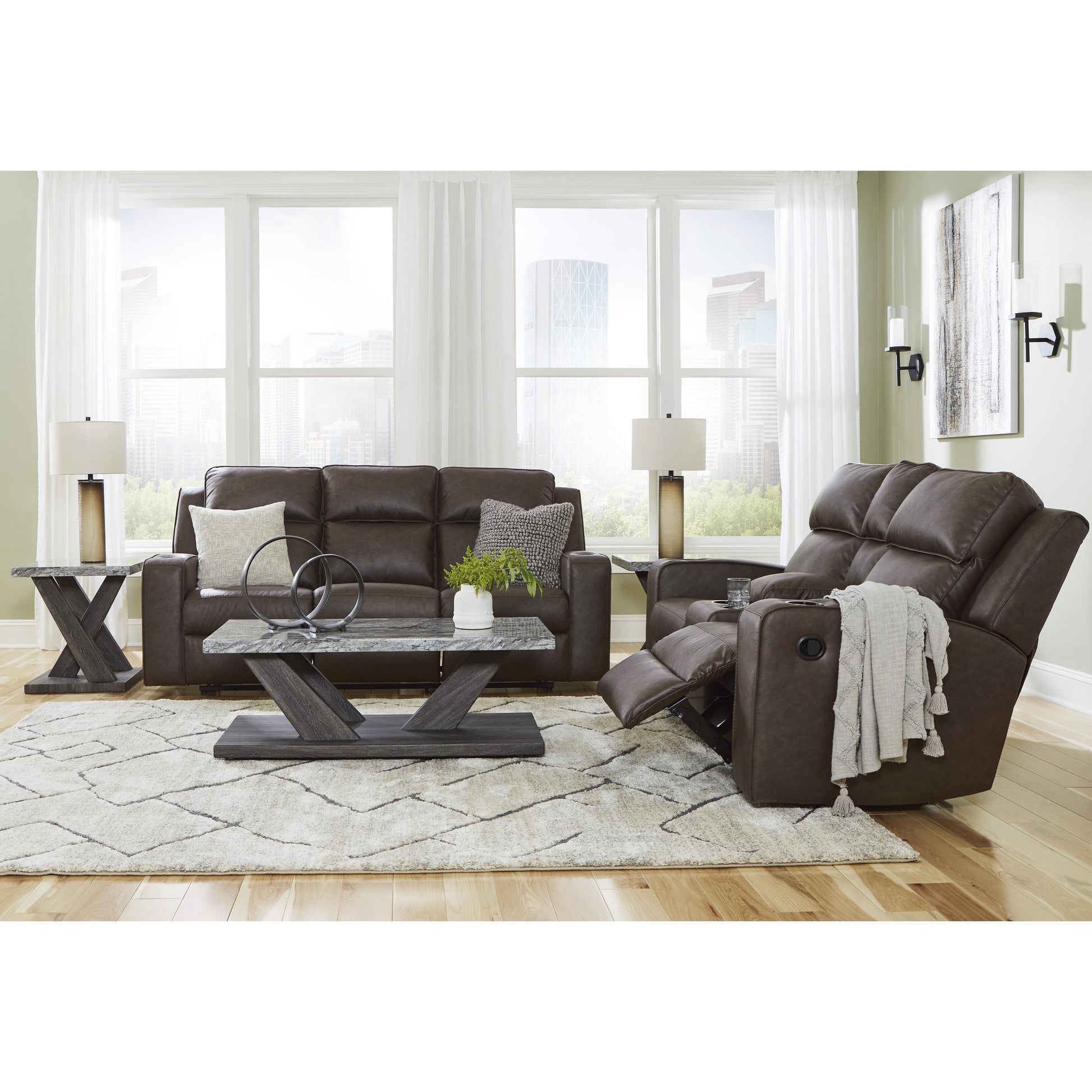 Signature Design by Ashley Lavenhorne Reclining Leather Look Loveseat 6330694 IMAGE 14