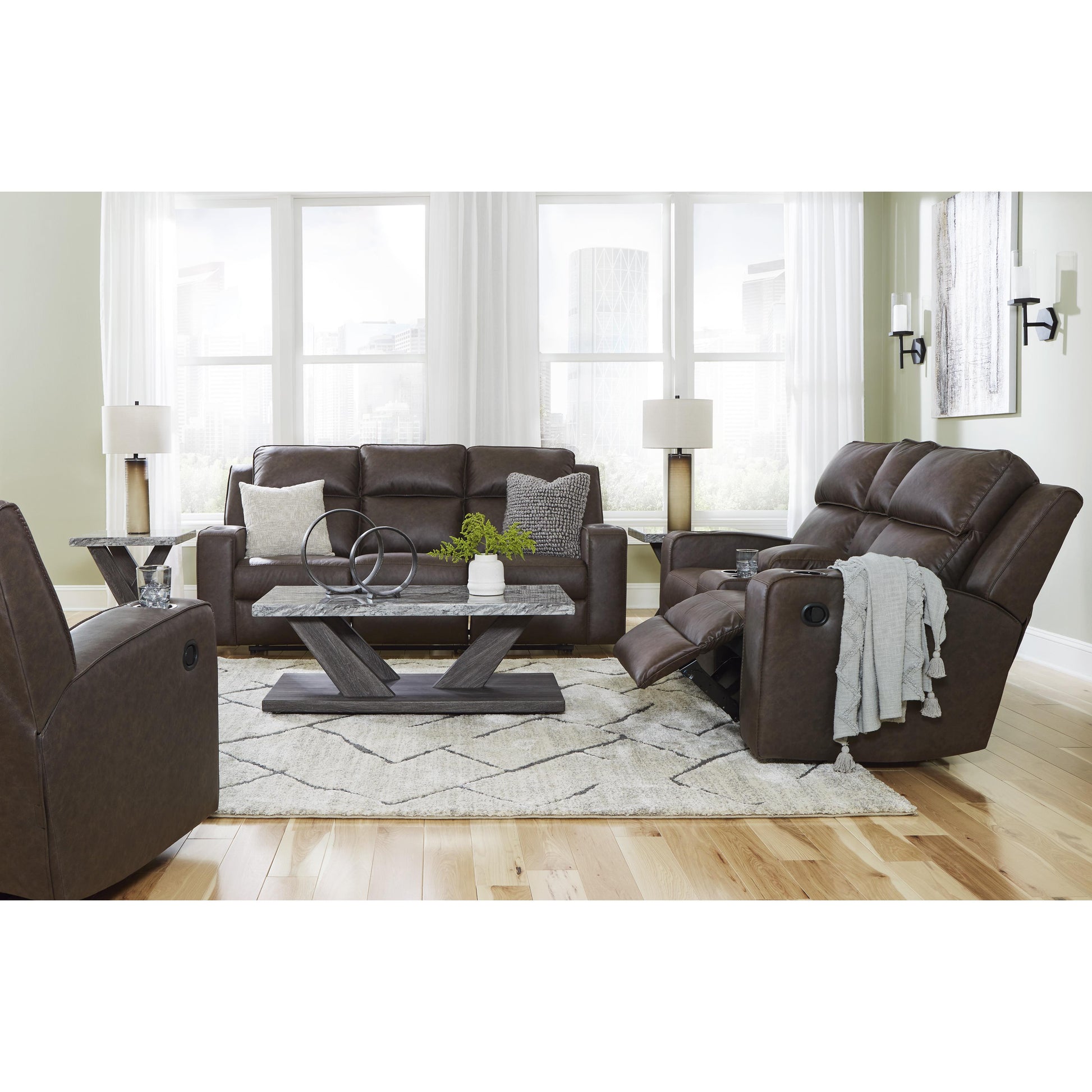 Signature Design by Ashley Lavenhorne Reclining Leather Look Loveseat 6330694 IMAGE 16