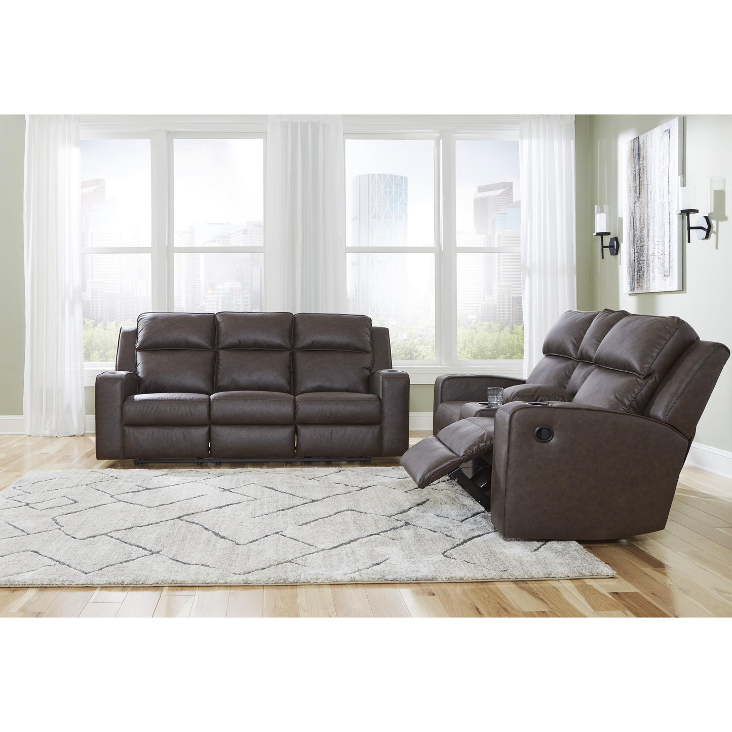 Signature Design by Ashley Lavenhorne Reclining Leather Look Loveseat 6330694 IMAGE 8