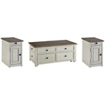  Signature Design by Ashley Bolanburg T637T2 Coffee Table and 2 Chairside End Tables IMAGE 1