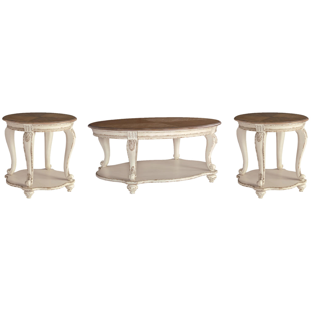  Signature Design by Ashley Realyn T743T1 Coffee Table and 2 End Tables IMAGE 1