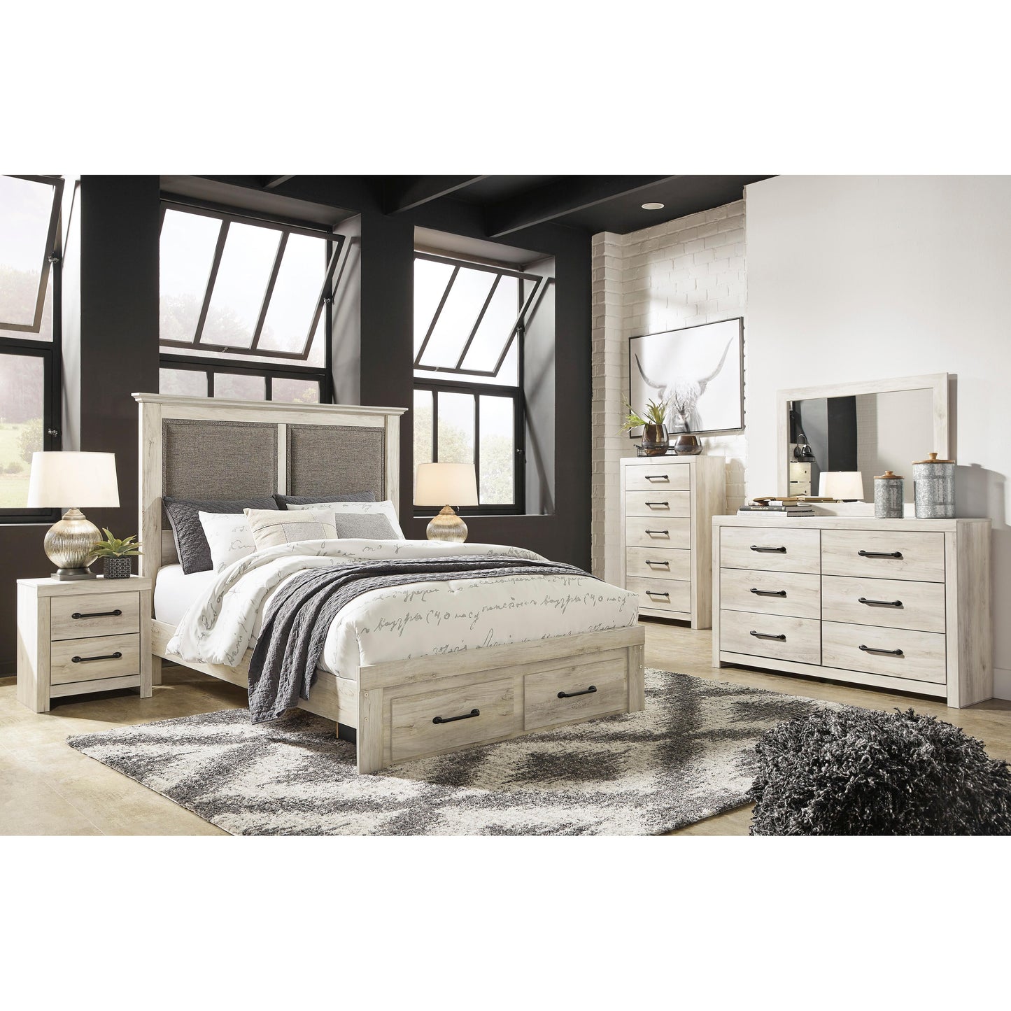 Signature Design by Ashley Cambeck Queen Upholstered Panel Bed with Storage B192-157/B192-54S/B192-96 IMAGE 6