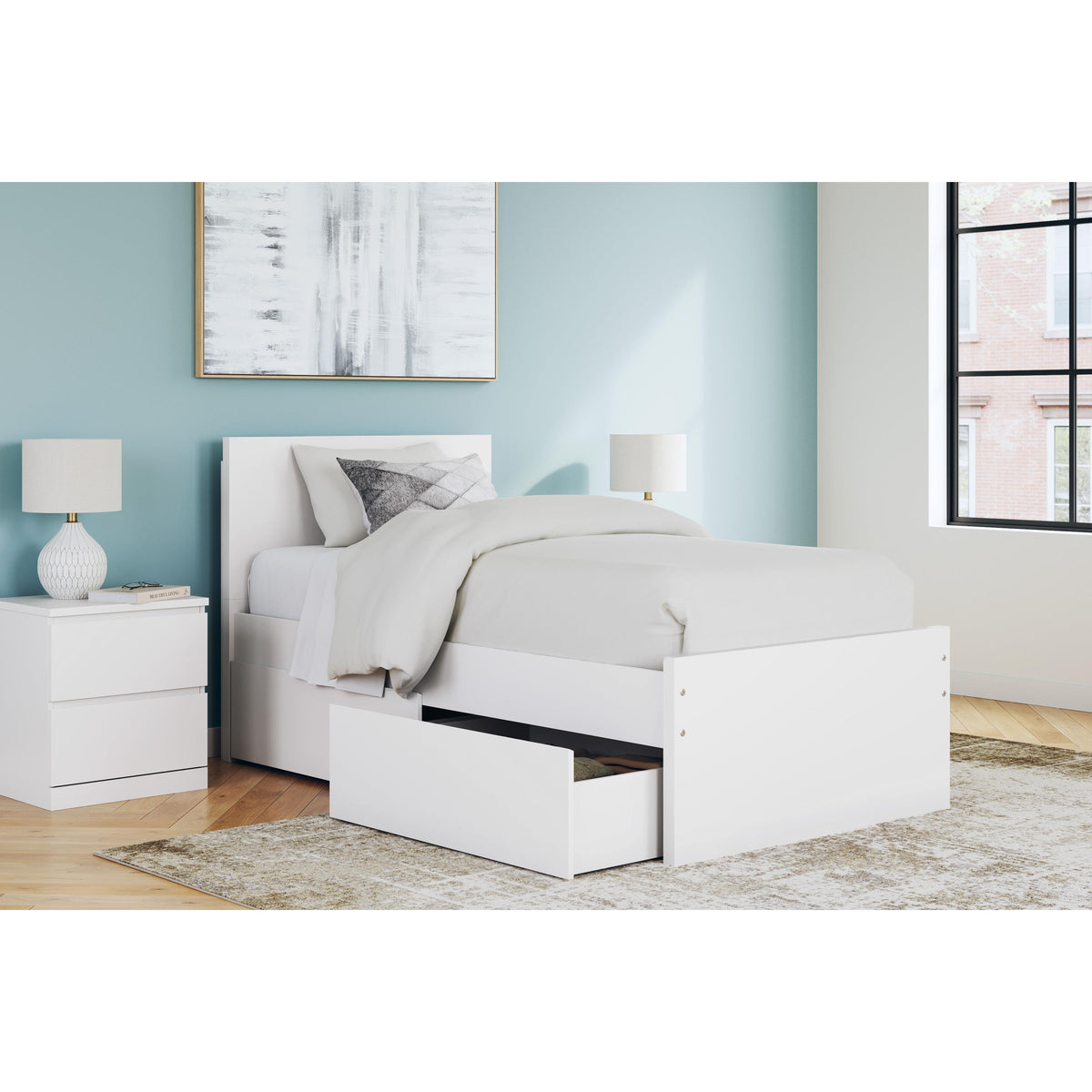  Signature Design by Ashley Onita EB9630B10 Twin Panel Platform Bed with 1 Side Storage IMAGE 9