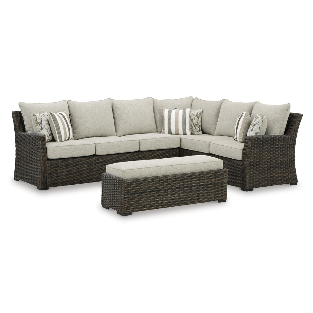  Signature Design by Ashley Brook Ranch P465-822 Sofa Sectional/Bench with Cushion IMAGE 1