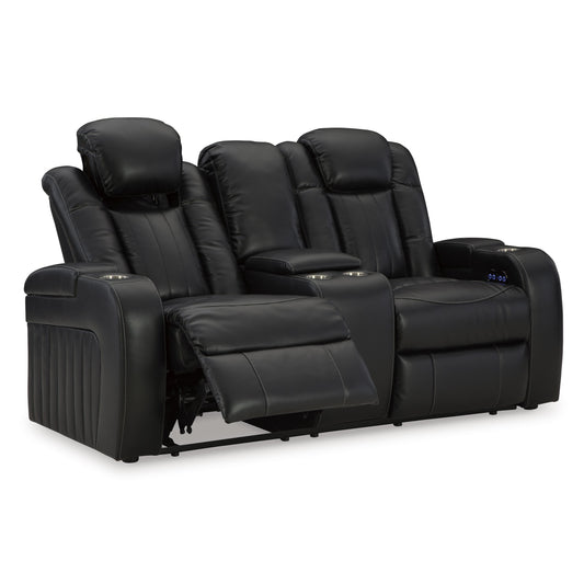Signature Design by Ashley Caveman Den 9070318 Power Reclining Loveseat with Console and Adjustable Headrest IMAGE 2