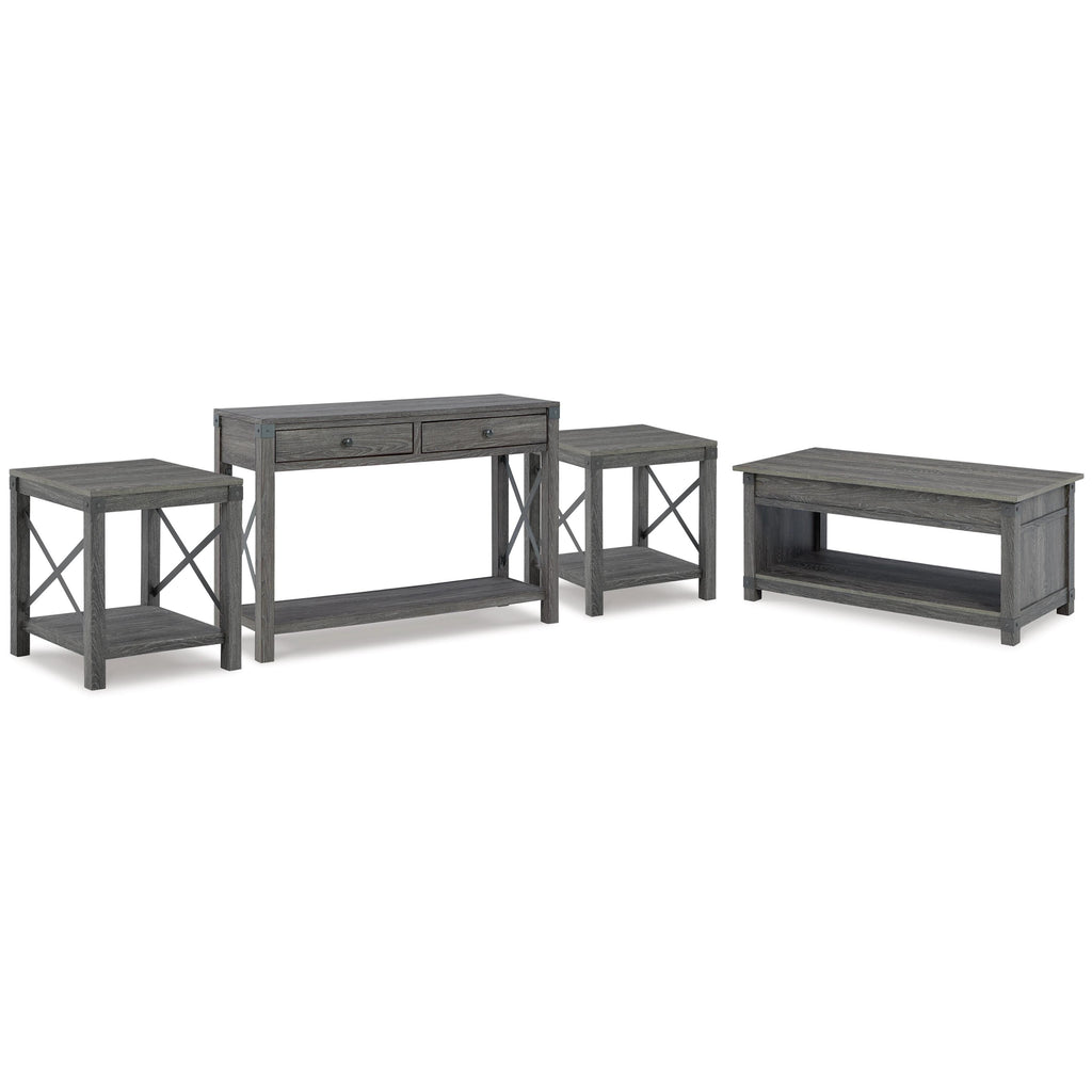  Signature Design by Ashley Freedan T175T2 Lift-top Coffee Table, 2 End Tables and Console IMAGE 1