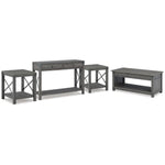  Signature Design by Ashley Freedan T175T2 Lift-top Coffee Table, 2 End Tables and Console IMAGE 1