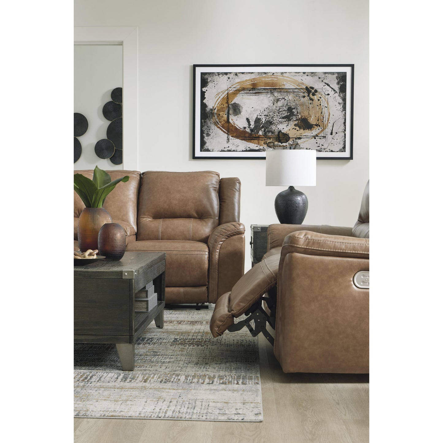 Signature Design by Ashley Trasimeno Power Reclining Leather Match Sofa U8281547 IMAGE 12