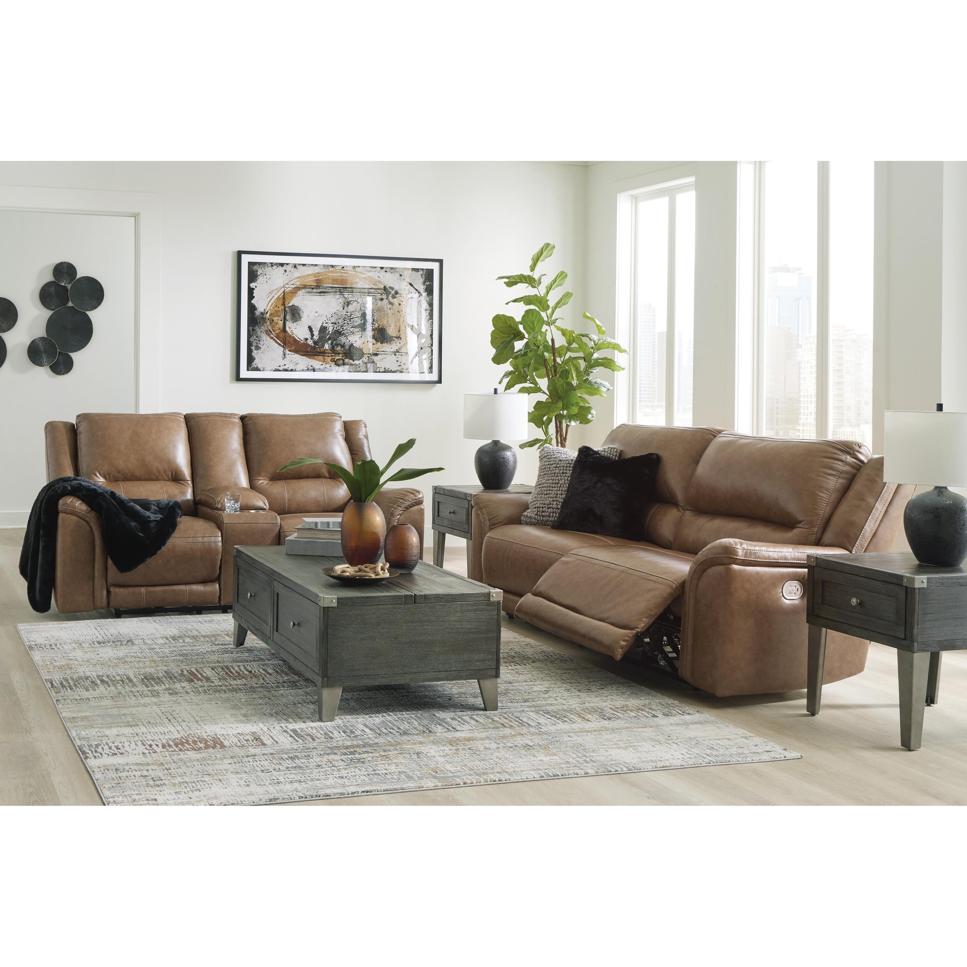 Signature Design by Ashley Trasimeno Power Reclining Leather Match Sofa U8281547 IMAGE 14