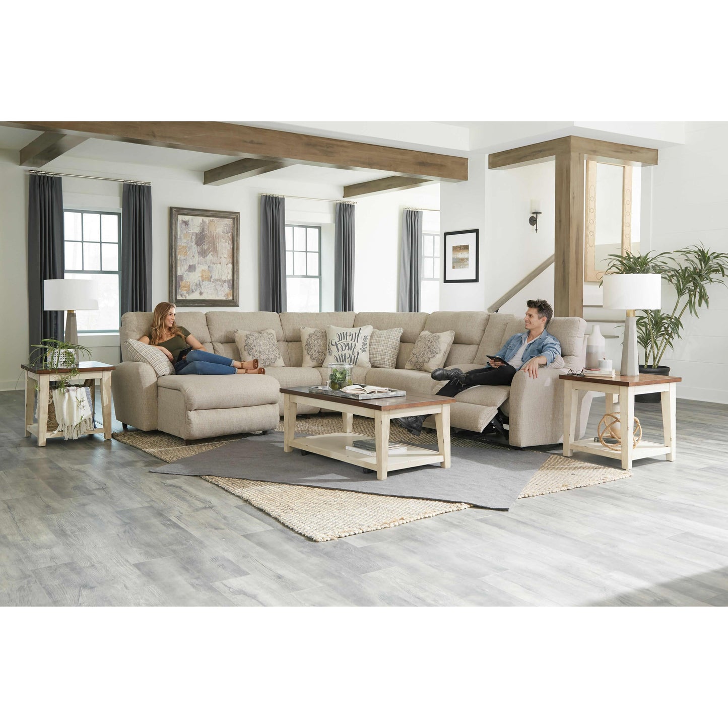  Catnapper McPherson 261 6 pc Power Reclining Sectional - Buff IMAGE 4