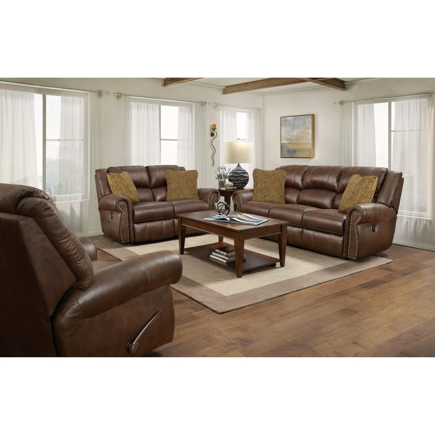 Catnapper Pickett Power Reclining Leather Look Loveseat 63132 1176-29/1276-29 IMAGE 2