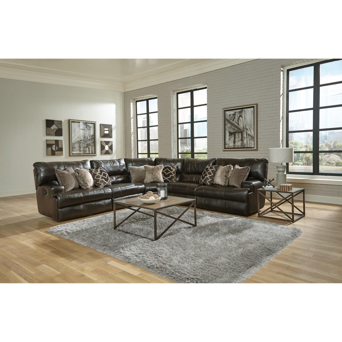  Catnapper Como 436 5 pc Power Reclining Modular Sectional - Chocolate IMAGE 2