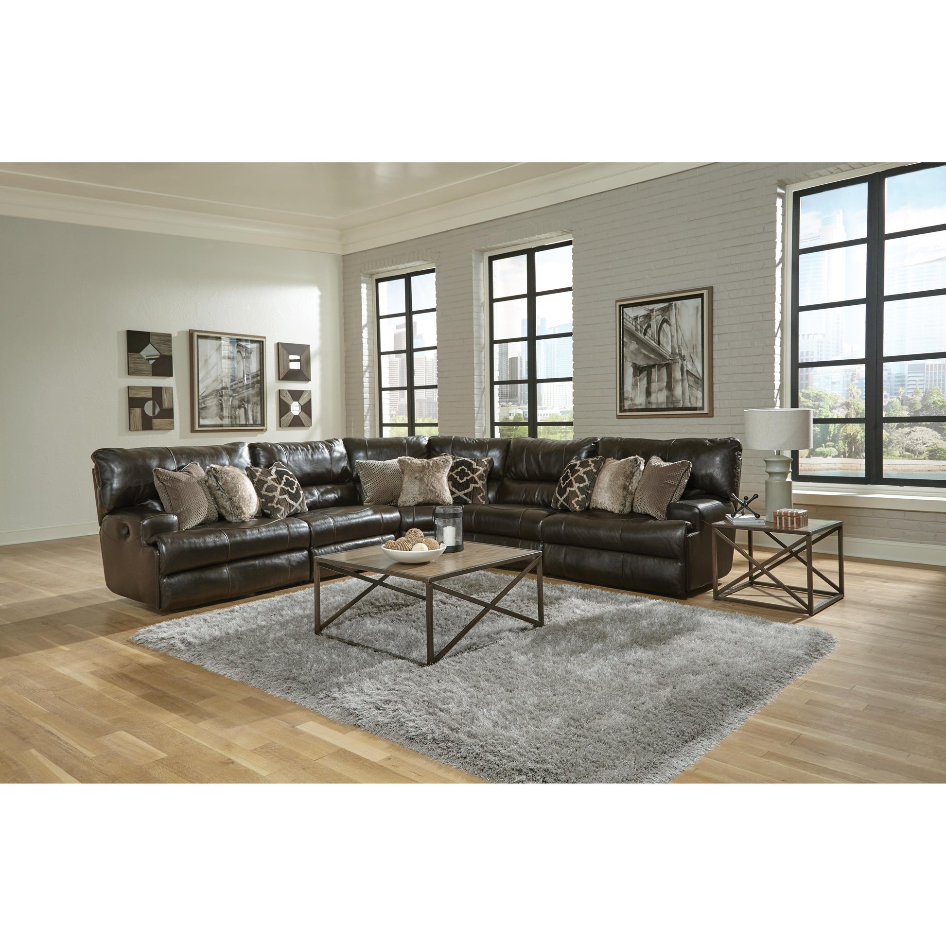  Catnapper Como 436 5 pc Power Reclining Modular Sectional - Chocolate IMAGE 2
