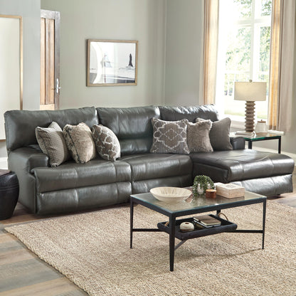  Catnapper Como 436 3 pc Power Reclining Modular Sectional - Steel IMAGE 1