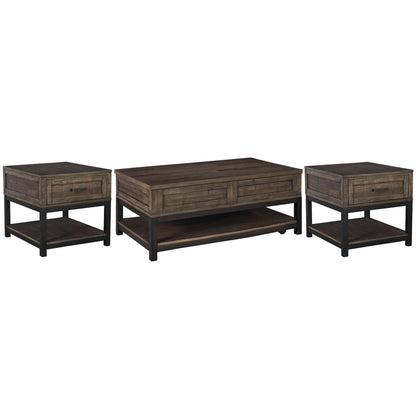 Signature Design by Ashley Johurst T444T1 Cocktail Table and 2 End Tables IMAGE 1