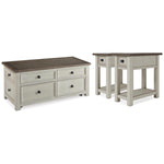 Signature Design by Ashley Bolanburg T637T6 Coffee Table and 2 End Tables IMAGE 1