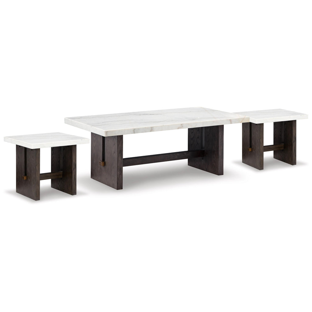  Signature Design by Ashley Burkhaus T779T1 Coffee Table and 2 Ends IMAGE 1