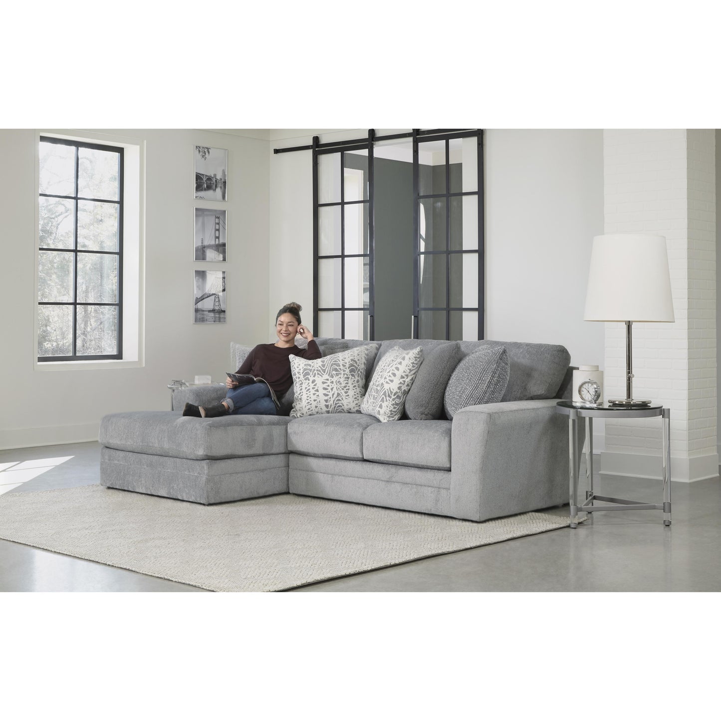  Jackson Furniture Glacier 2477 2 pc Sectional - Shark IMAGE 2