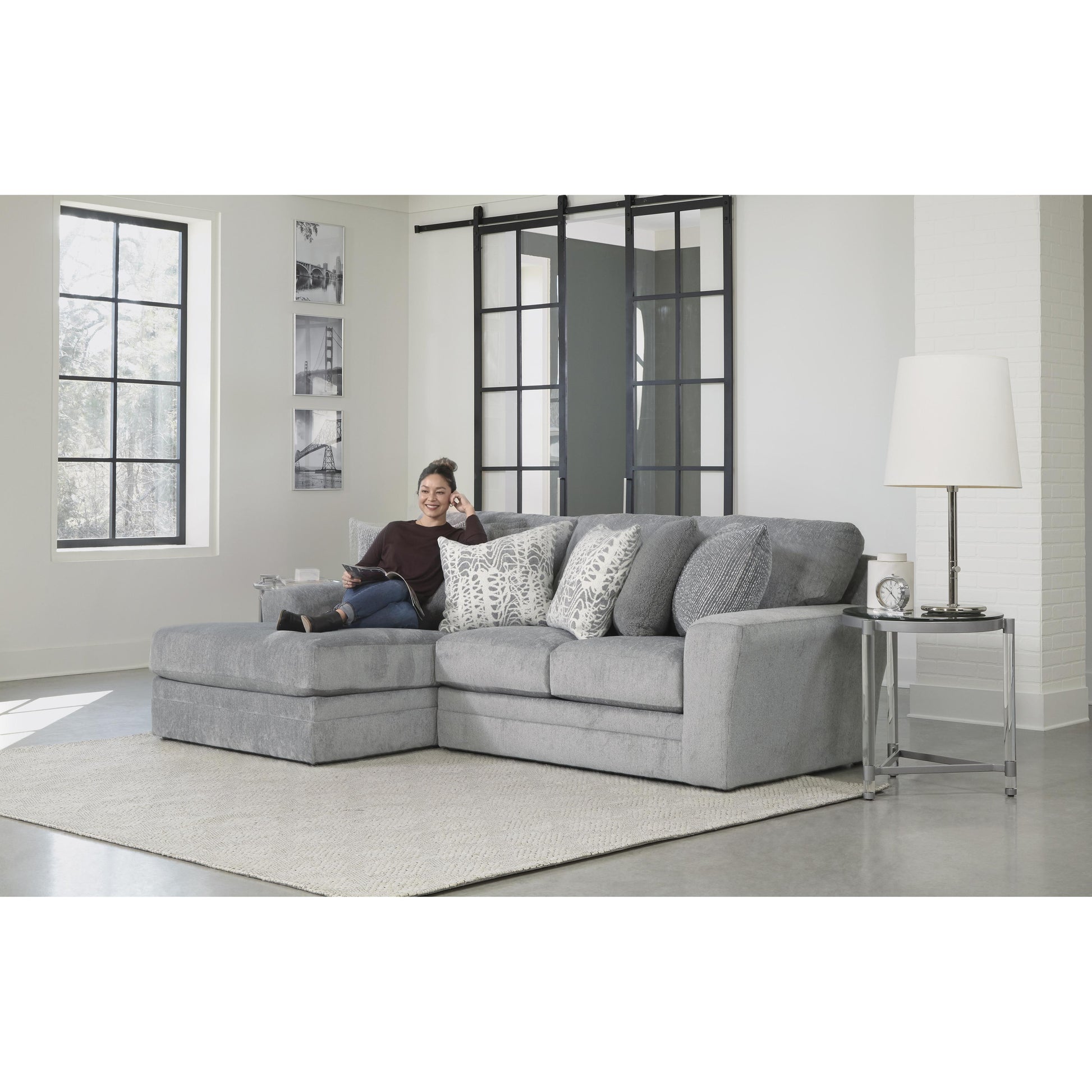  Jackson Furniture Glacier 2477 2 pc Sectional - Shark IMAGE 2