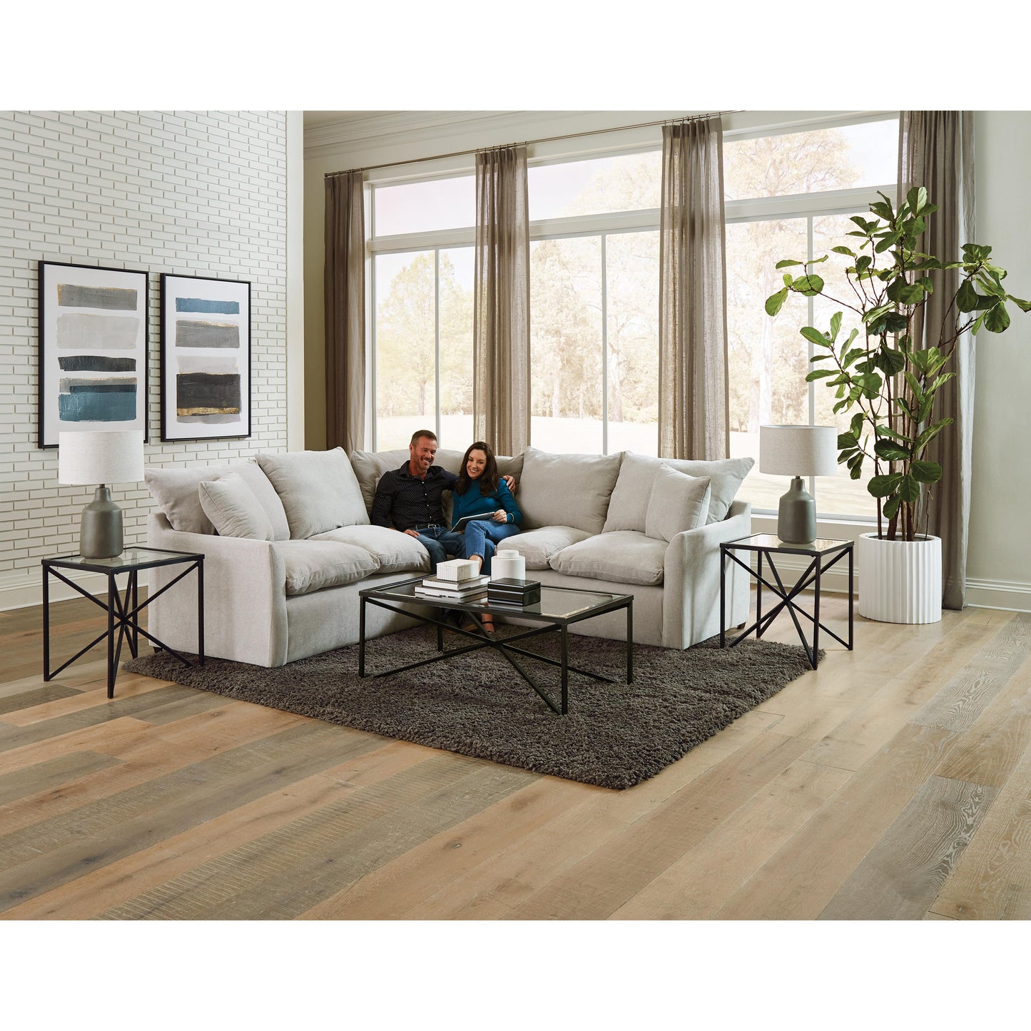  Jackson Furniture Harper 1345 3 pc Sectional - Oyster IMAGE 3