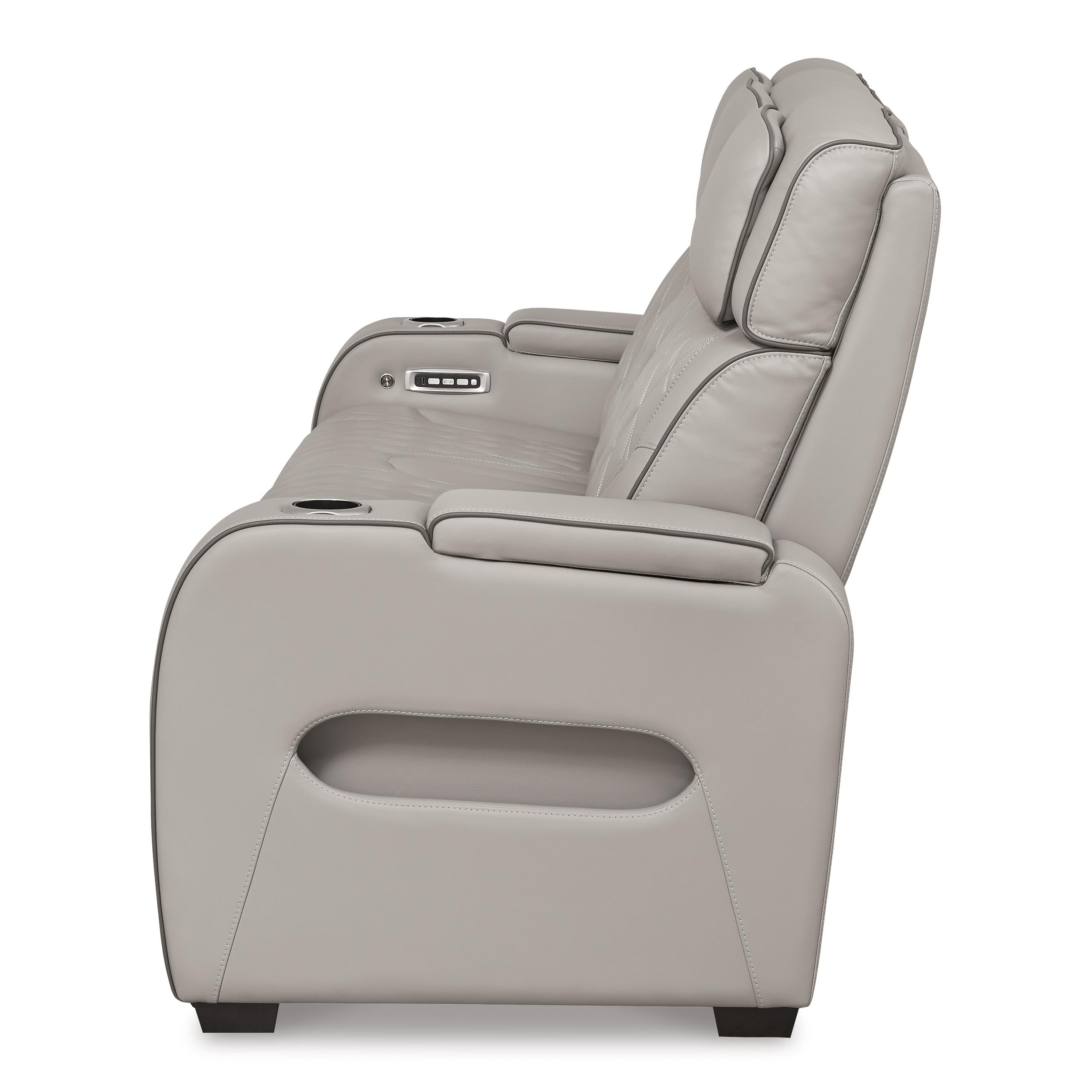 Signature Design by Ashley Boyington Power Reclining Leather Match Sof