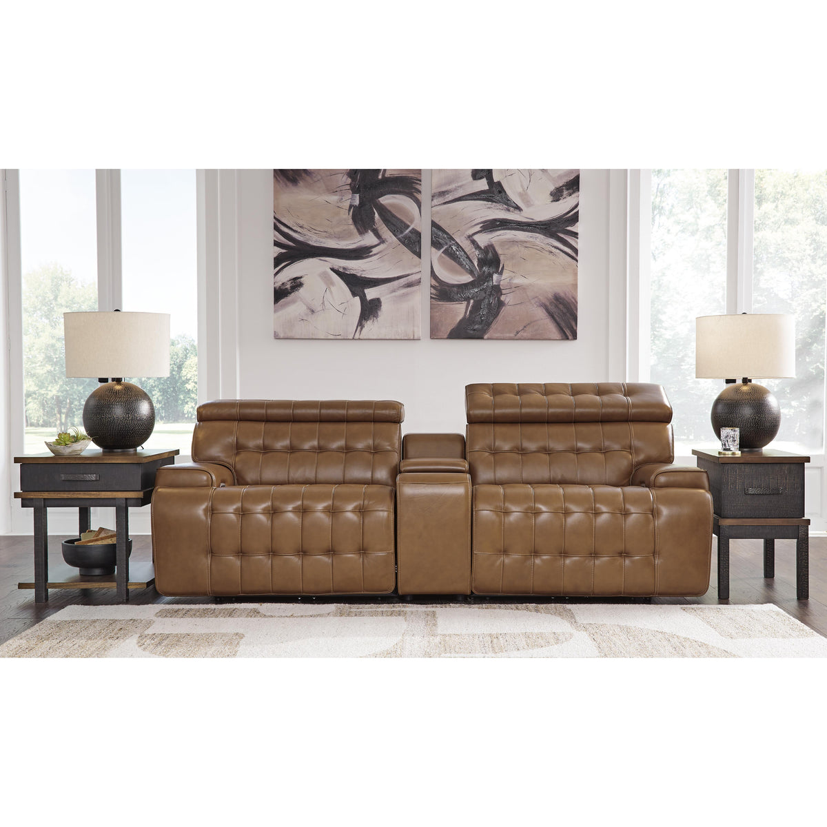 Signature Design by Ashley Temmpton U92708S2 3 pc Power Reclining Sectional Loveseat with Console IMAGE 2