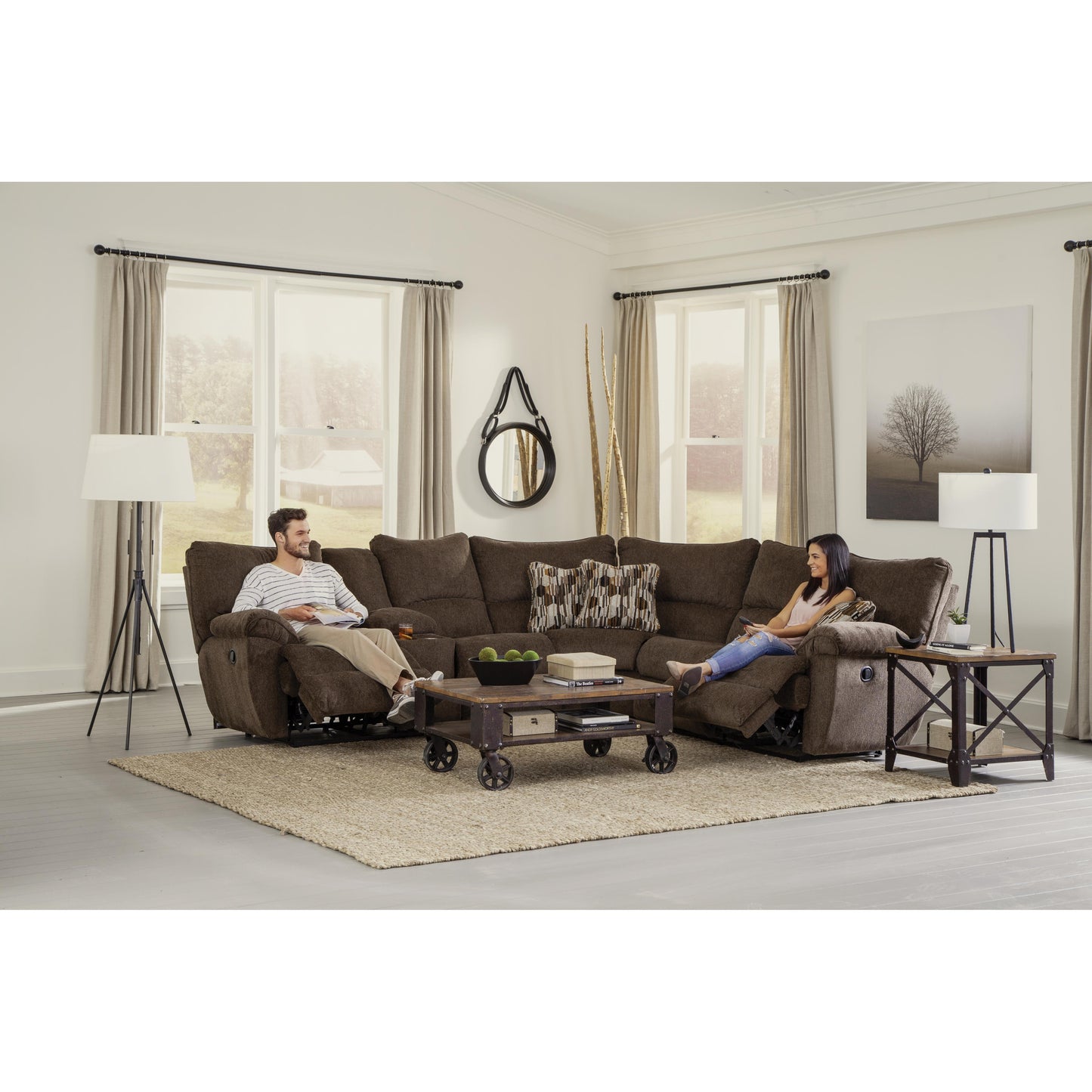  Catnapper Elliott 225 2 pc Power Sectional - Chocolate IMAGE 3