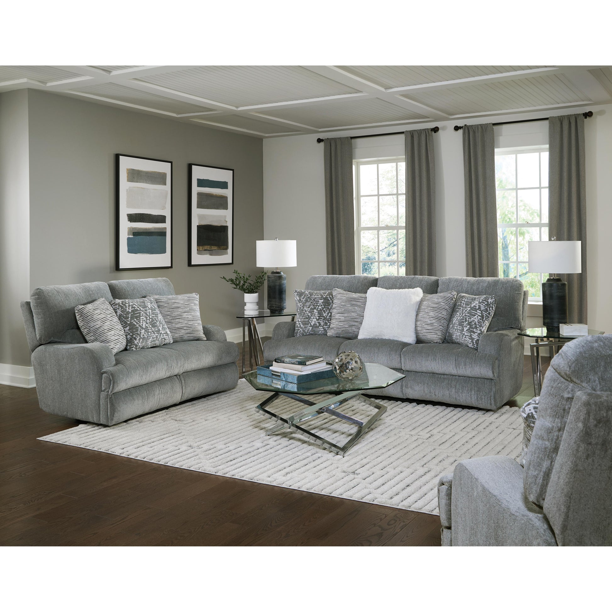 Catnapper Zane 3092 Reclining Loveseat - Shark IMAGE 2