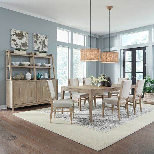 Liberty Brentwood Sandstone Rectangle Table 789-T4292/789-C6501S Chairs (x6)